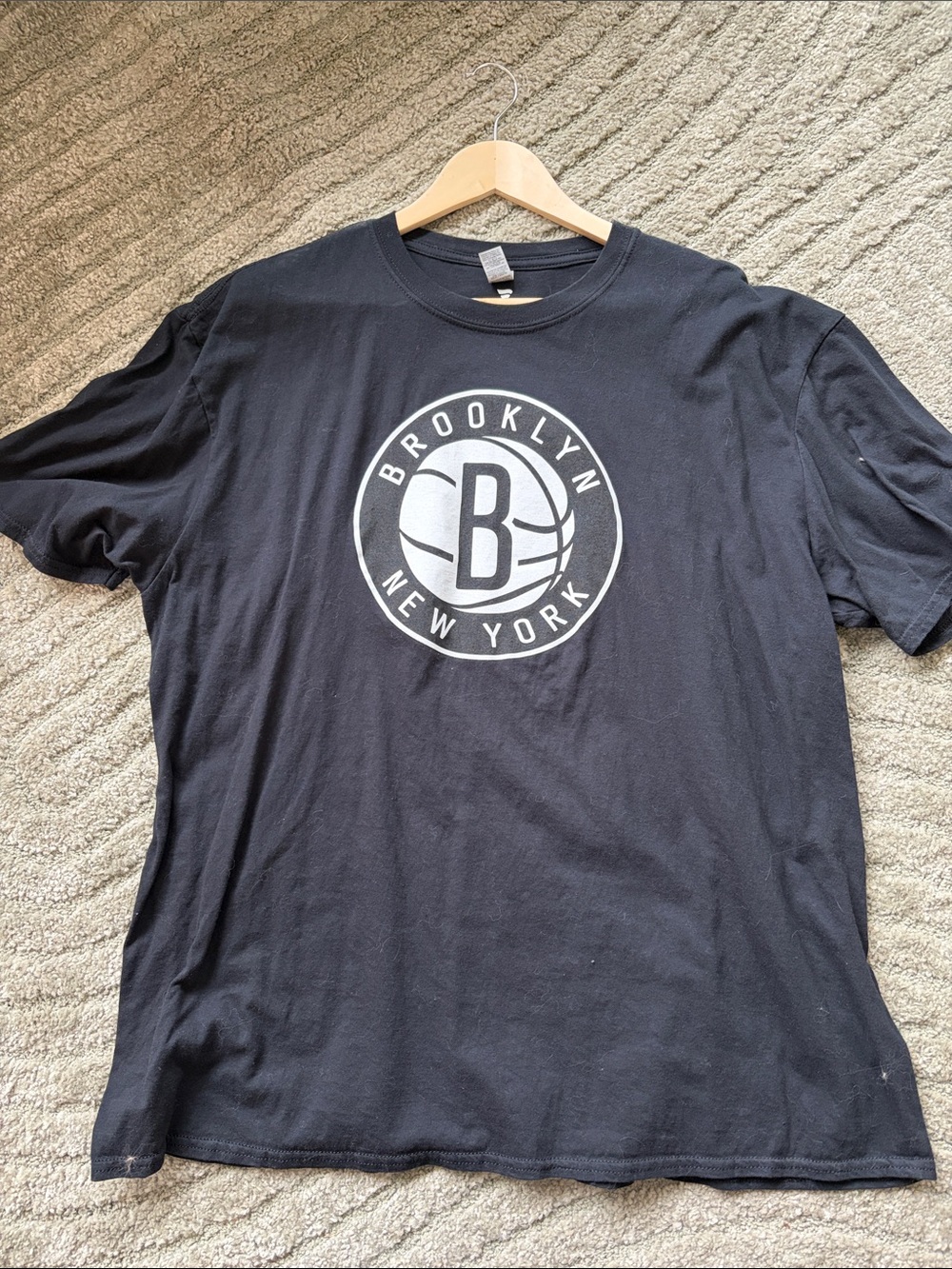 Fanatics Black Short Sleeve Tee with White Brooklyn New York Logo